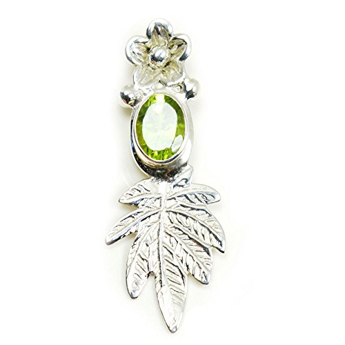 Pendentif en péridot naturel et argent sterling 925 de haute qualité