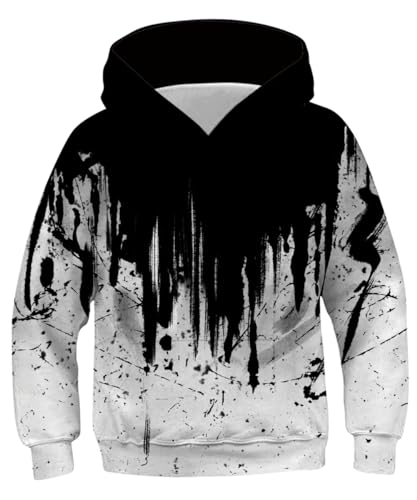 Lovekider Boys Hoodies Sweatshirt Cool 3D Print Pullover with Big Pocket for Kids Fashion Warm Winter 6-16 Years