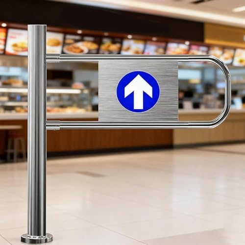 Automatic Rebound Swing Gate, 1-Way Entrance Door, Manual 90° Open Pedestrian Gate for Market, Park Aisle - Safe, Durable, 60x100cm