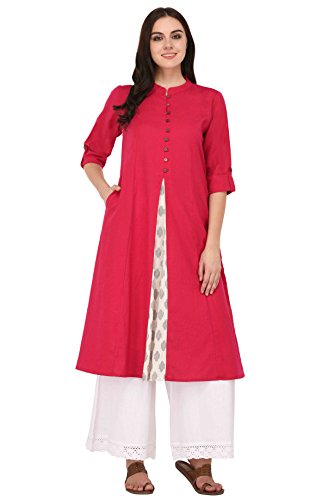 Image of Pistaa's Women's Cotton Regular Fit Casual Kurta