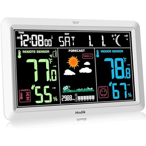 Weather Station with Atomic Clock and High Precision Sensor Cover