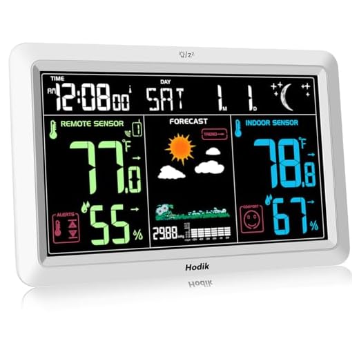 Weather Station with Atomic Clock Indoor Outdoor Thermometer Wireless, Humidity and Temperature Monitor Barometer Hygrometer with High Precision Sensor White