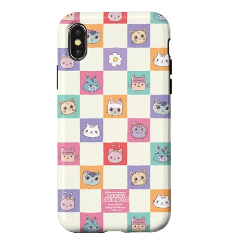 �M���r�[�̃h�[���n�E�X Checkerboard Faces All Over Print �X�}�z�P�[�X iPhone X/XS �p