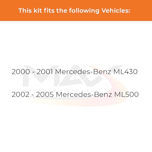 Image of Max Advanced Brakes Front Brake Kit Compatible With 2000 2001 2002 2003 2004 2005 Mercedes-Benz ML430 ML500 Replacement Premium OE Disc Brake Rotors and Ceramic Brake Pads