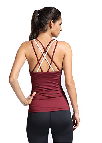 SILIK - Camiseta sin mangas para mujer, diseño de tirantes, color rojo XL