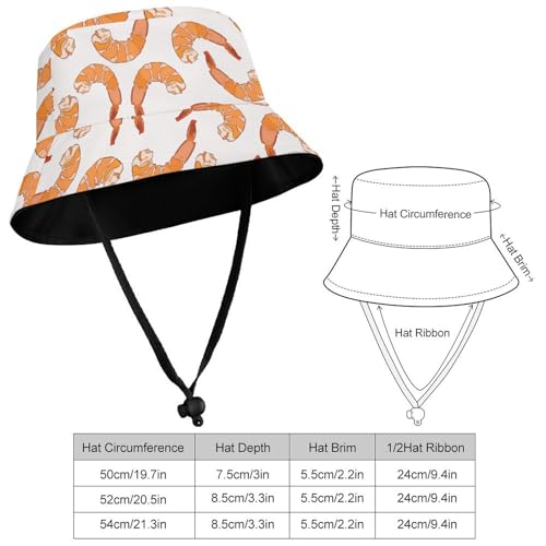 Many ShrimpChildren's Bucket Hat for Boys and Girls, Breathable Summer Beach Hat52cm2