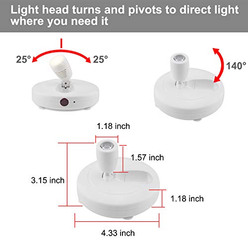Image of LUXSWAY Wirelss Spotlights, Battery LED Lights Remote and Timer, Dimmable Accent Lights, Picture Lights with Rotatable Lights Head, Stick Indoor for Closet Painting Artwork -100 Lumens 2Pack