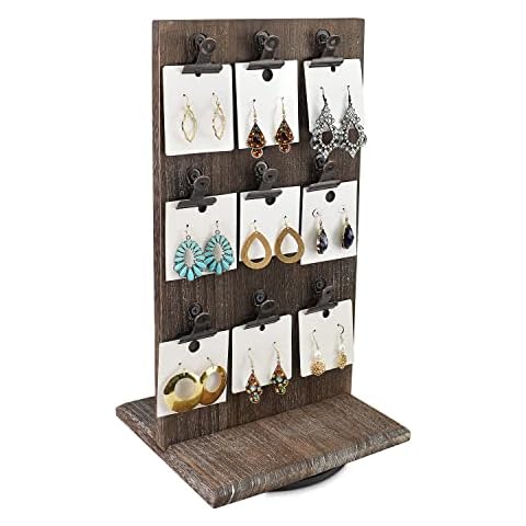 Ikee Design Drehbarer Kaffee-Holz-Fotohalter mit Clips Cover