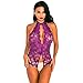 Dessous Erotik Body-Anzug Schritt zum Schritt Jumpups Frauen offene Unterwäsche Teddyunterwäsche sexy reizvolle Spitze Kissen Lingerie Sexy Dessous Pyjama Negligee Nachtwäsche