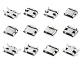 coiyie 12 Type Micro USB Connector Kit Copper Micro USB Type B 60 Pcs Solder Dip Connectors