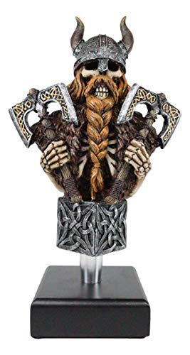 Ebros Novelty Beer Tap Handle Figurine with Display Base Decorative Collectible Quality Handles for Microbrewery Pubs Bars Brewery Accessory Equipment (Viking Berserker Warrior Skeleton)