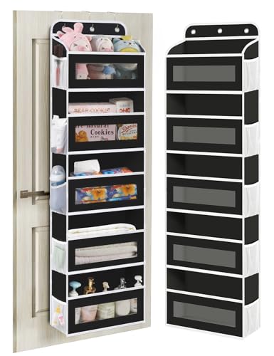 Image of KYEVIS Over The Door Organizer, 5 Shelves Closet Door Hanging Organizer with 10 Mesh Pockets, Nursery Closet Organizers, Baby Essentials, Dorm Room Essentials for Girls