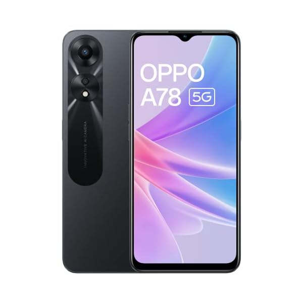 Oppo A78 5G (Glowing Black, 8GB RAM, 128 Storage) | 5000 mAh Battery with 33W SUPERVOOC Charger| 50MP AI Camera | 90Hz Refresh Rate | with No Cost EMI/Additional Exchange Offers