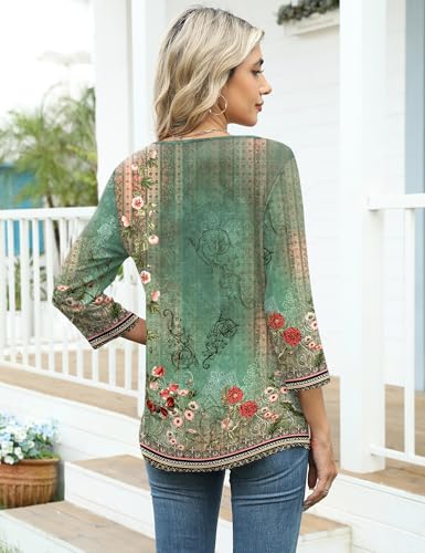 Image of LOMON Womens 3 /4 Length Sleeve T Shirts Asymmetrical Neck Tops Business Blouses for Women Fashion 2026