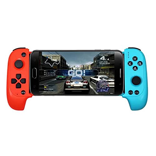 Gamepads - Upgraded Saitake 7007F Wireless Bluetooth Game Controller teléscópic Gamepad Joystick For Samsung Xiáomi Hυáωei Andróid Iphóne (red blue SPAIN)