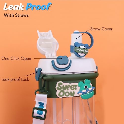 HiGropcore Kawaii - Borraccia con cannuccia, a