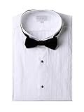 Adam Baker Men's 1007T Regular Fit Tuxedo Shirt, Wing Tip Collar Formal Dress Shirt, White, 18.5 4-5