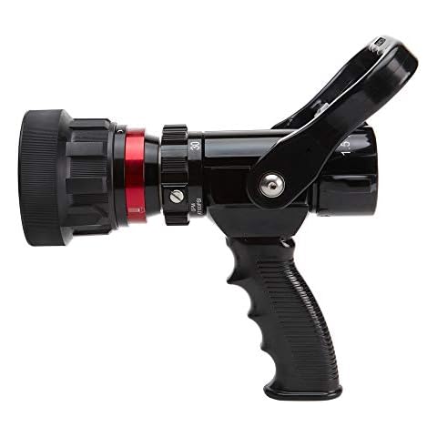 FireHoseDirect 1 1/2 inch Heavy-Duty Aluminum Fire Nozzle with Durable Rubber Bumper (NH) Cover