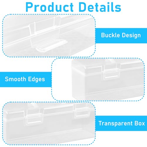 AIHSUMC 2 Pcs Paint Storage Boxes for Apple Barrel Acrylic Paint, Plastic Art Supply Box Portable Craft Organizer with Handle, 30 Bottles Capacity Clear Paint Organizer for 2 fl. oz Acrylic Paints