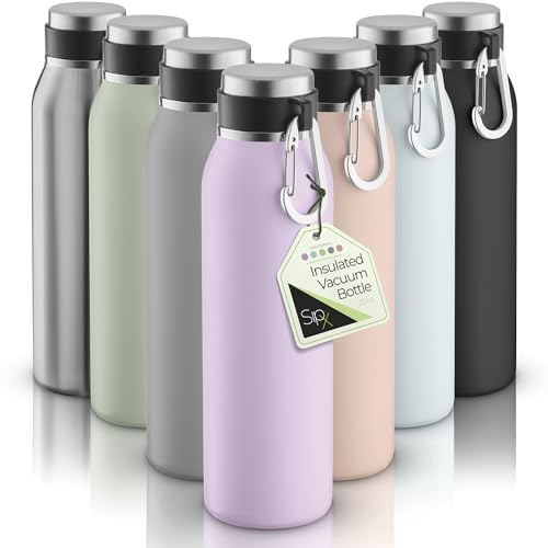 Image of SipX 20 oz Stainless Steel Insulated Water Bottle with Leakproof Lid & Carry Hook - Triple Insulated - Cold 24 Hours /Hot 12 Hours - Perfect for Gym, Work, Sports, Travel - Purple