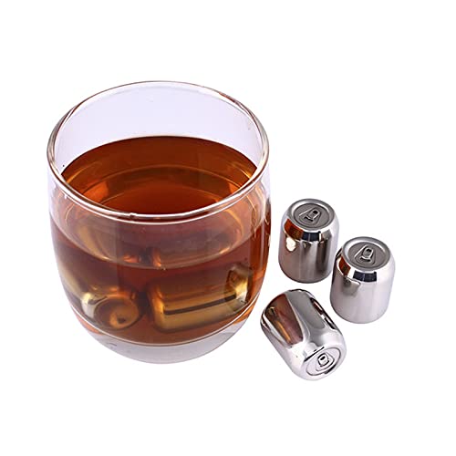 Piedras de whisky de acero inoxidable y cubos de hielo reutilizables para bar y vino 4
