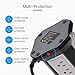 10ft Power Strip Tower Wireless Charger SUPERDANNY Surge Protector Extension Cord 10A 9-Outlet 4 USB 4.5A Charging Station Universal Electrical Socket for Laptop Phone Black and White