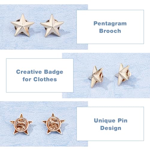 Image of SUPERFINDINGS Alloy Star Badge Lapel Pin Brooches Military Award Pins July Memorial Day Stars for Backpack Clothes
