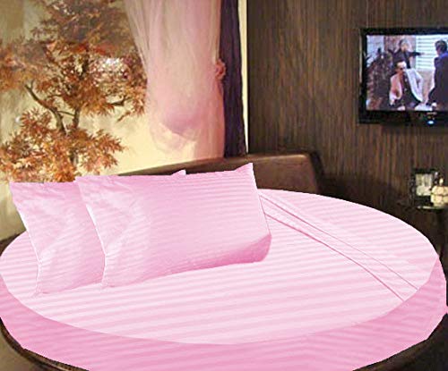 Drap-housse rond en coton égyptien rose : la solution sur mesure pour grand lit de 223cm
