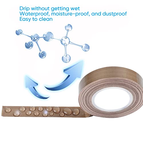 Image of PTFE Coated Fiberglass Telfon Tape,high Temperature Tape;Drying Mechanical Conveyor Belt; Welding Sealing Tape; -196℃ - +300℃ (Brown5, 13mm x 12yards x 0.18mm)