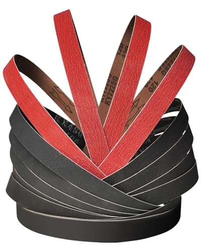 ABRTEN 24 Pack 1 x 30 Inch High Performance Ceramics and Silicon Carbide Sanding Belts - 4 Pcs Each of 120 240 400 600 800 and 1000 Grits Premium Knife Sharpening Sanding Belts