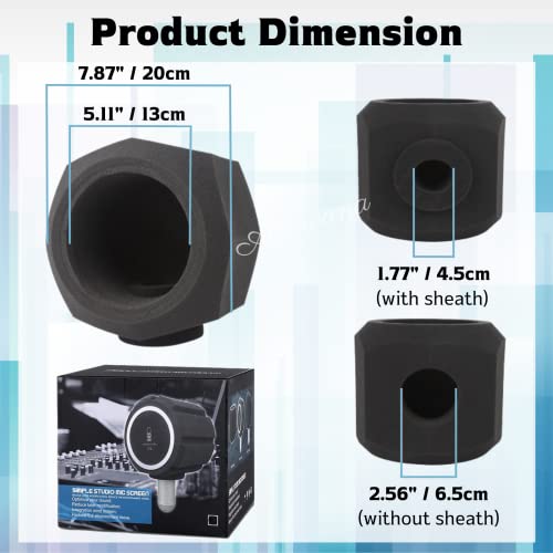 Pop Filter For Mic, Professional Microphone Isolation Shield, Sound-Absorbing & Noise Cancellation High Density Foam, Acoustic Microphone Windscreen For Recording, Singing, Podcasts, Livestream #TOP4