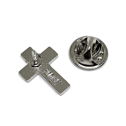 Chaplain Silver Finish Cross Lapel Pin - Religious Christian Latin Ornate Official Brooch (Silver) #TOP1
