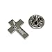 Chaplain Silver Finish Cross Lapel Pin - Religious Christian Latin Ornate Official Brooch (Silver)