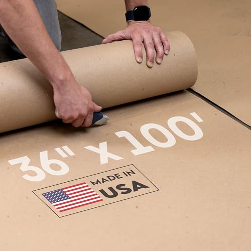 Construction Paper Roll 36" x 1200" (100 feet), 300 Sq.Ft – Extra Thick Floor Covering for Protection (20 mil, 200 lb Thickness) - Contractor Paper for Remodeling & Surface Protection by IDL Packaging by IDL Packaging - Used condition - US$53.49