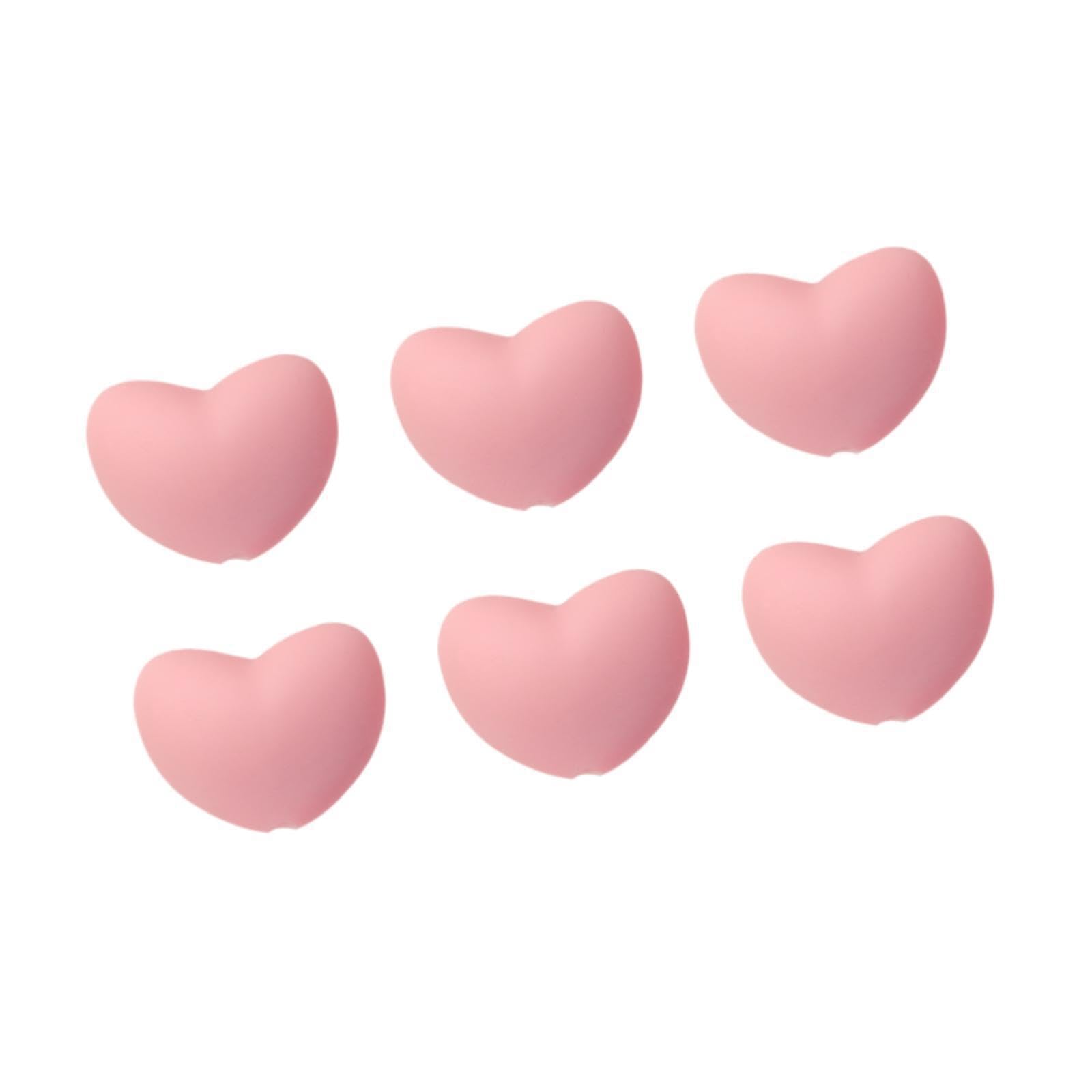 QIXCXAZ Sturdy Knitting Needle Caps Set Compact Silicone Needles Protectors Keeps Work Safe and Comfortable for Crafters Heart Shaped Kniting Needle Tips Covers Beginners, Pink, 2x1.5cm