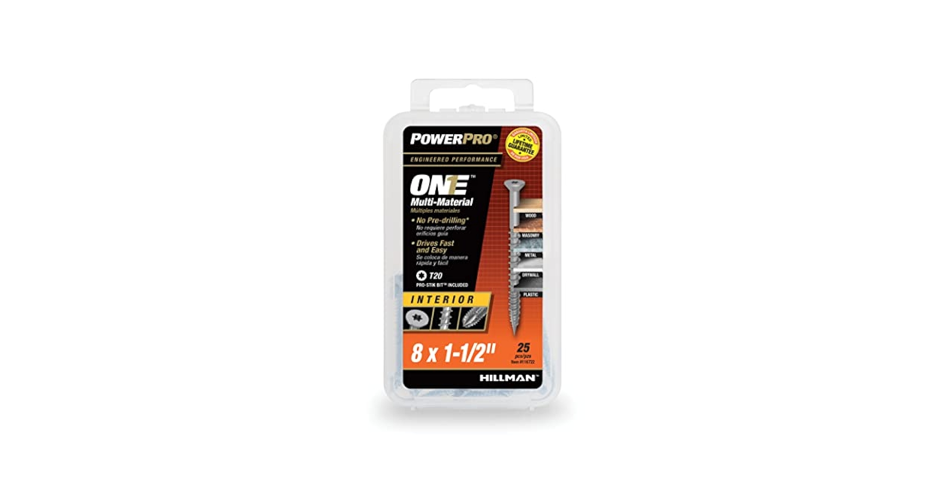 Amazon | Power Pro One Interior Screws, Flat Head, Zinc