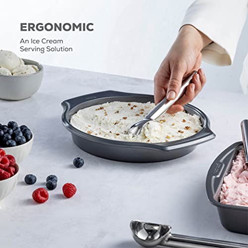 Professional Stainless Steel Ice Cream Scoop Set - 3-Piece Heavy Duty Ice Cream Scooper With Comfortable Grip Handle For Easy Scooping - Cookie Dough Scooper For Baking & Sorbet, Metal Ice Cream Spade #TOP1