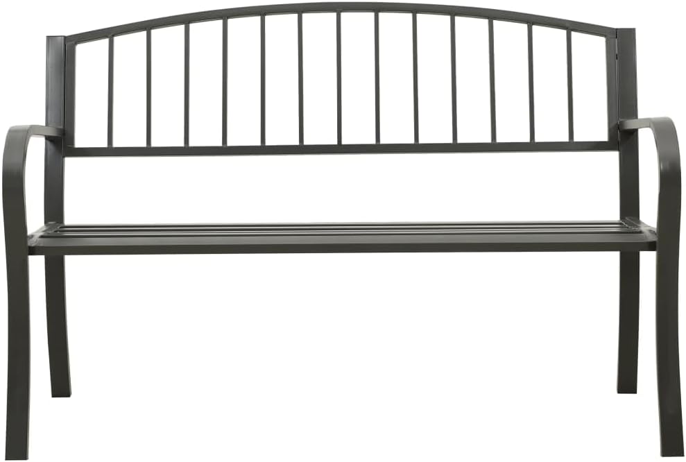 Patio Bench,Outdoor Bench,Garden Bench,Porch Chair,Park Bench,Lounge Bench,Comfortable Bench,Dining Bench,for Porch,Courtyard,Garden,Park,Backyard,Street,49.2" Steel Gray