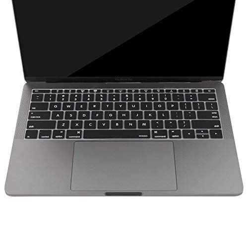 Image of Oaky MacBook Pro 13 inch Without Touch Bar 2017 /2016 Keyboard Protector Keyboard Skin Protector Model - A1708 and MacBook 12 inch A1534 Silicone Black