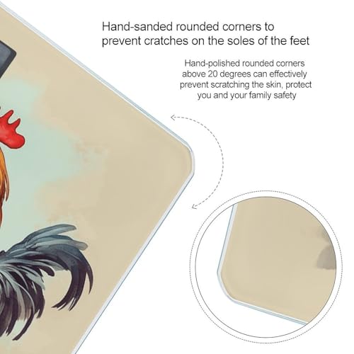 Báscula digital de baño con diseño de gallo y gallina miniatura 4