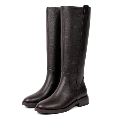 Image of Modatope Knee High Boots Women Round Toe Chunky Heel Fall Boots