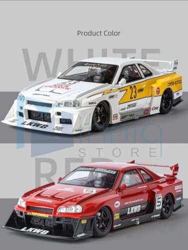 Image of Nissaan GTR Skyline Model Car with Box, Zinc Alloy Pull Back Toy car with Sound and Light for Kids Boy Girl Gift [Colors as Per Stock] (Nissaan GTR Skyline)