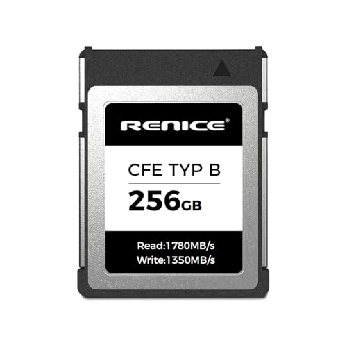 RENICE CFexpress Tipo B 256 GB CF Tarjeta de memoria cámara PCIe 3.0 TLC Flash Memory Card hasta 1780MB/s velocidad de lectura