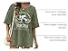 Wrenpies Zipper Nursing Friendly Tops for Women Breastfeeding Maternity Shirts Cotton Oversized Graphic Acid Wash Funny Tees (Army Green,L)