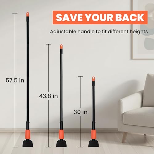 Image of KalTell (2PK) Commercial Wet Mop Handles Replacement, Heavy Duty Jaw Clamp Style Mop Stick, Industrial Mop Grippers-Savety Orange
