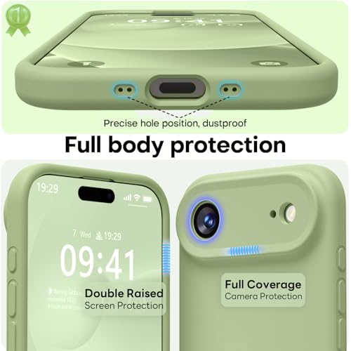 Image of LOVE 3000 Designed for iPhone Air Case, Premium Silicone [Compatible with Magsafe][Soft Anti-Scratch Microfiber Lining] Shockproof Protective Phone Case for Men Women 6.5 inch, Matcha