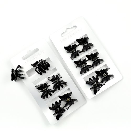 12 x Mini Butterfly Hair Clamps/ Hair Grips/ Hair Clips - Black by Chelsea F.C Cover