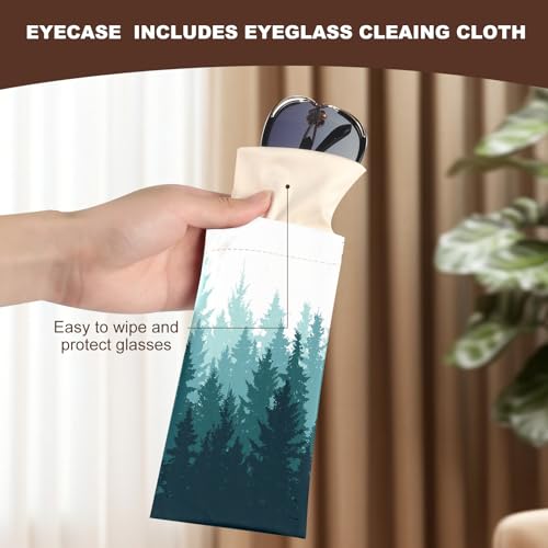 Image of Anikathy 2Pcs Sunglass Eyeglass Glasses Case Soft PU Leather with Cleaning Cloth Portable Glasses Pouch Bag for Men Women