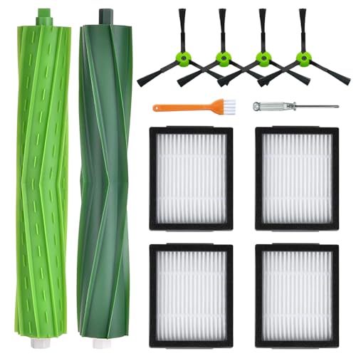 UPUPDAY Accesorios de Recambios para iRobot Roomba i7 i7+ i7 Plus i3 i3+ i4 i4+ i6 i6+ i8 i8+ E5 E6 E7 Aspiradora, 2 Cepillos de Goma, 4 Filtros HEPA, 4 Cepillos Lateral
