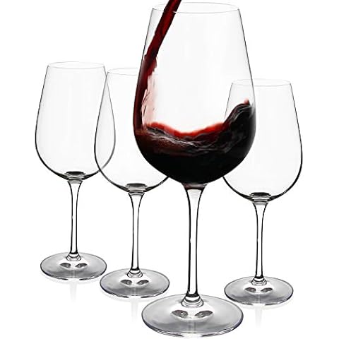 FAWLES Crystal Red Wine Glasses Set of 4, 23 Oz Large Bowl Stemmed Modern Clear Wine Glass, Wine Gift Set for Housewarming, Wedding, Anniversary Cover